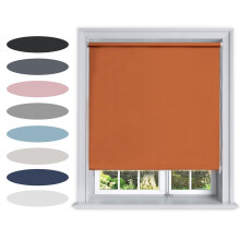 (180 cm Width x 160 cm Drop, Tomato Cream) Lister Cartwright Blackout Plain Roller Blinds Windows Blind Easy Fit Child Safety Included