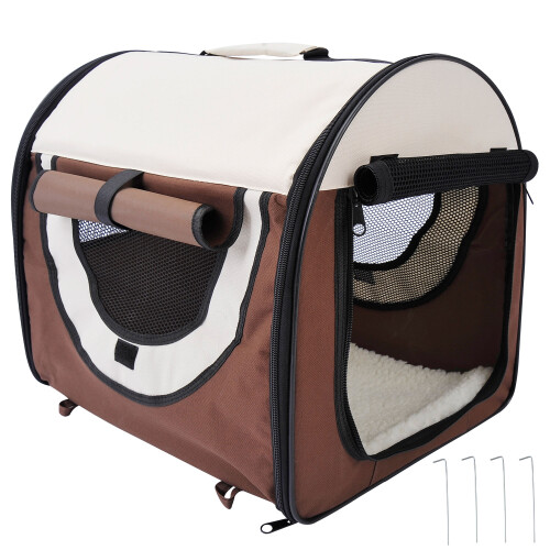 PawHut Folding Fabric Soft Pet Crate Dog Cat Travel Carrier Cage Kennel House