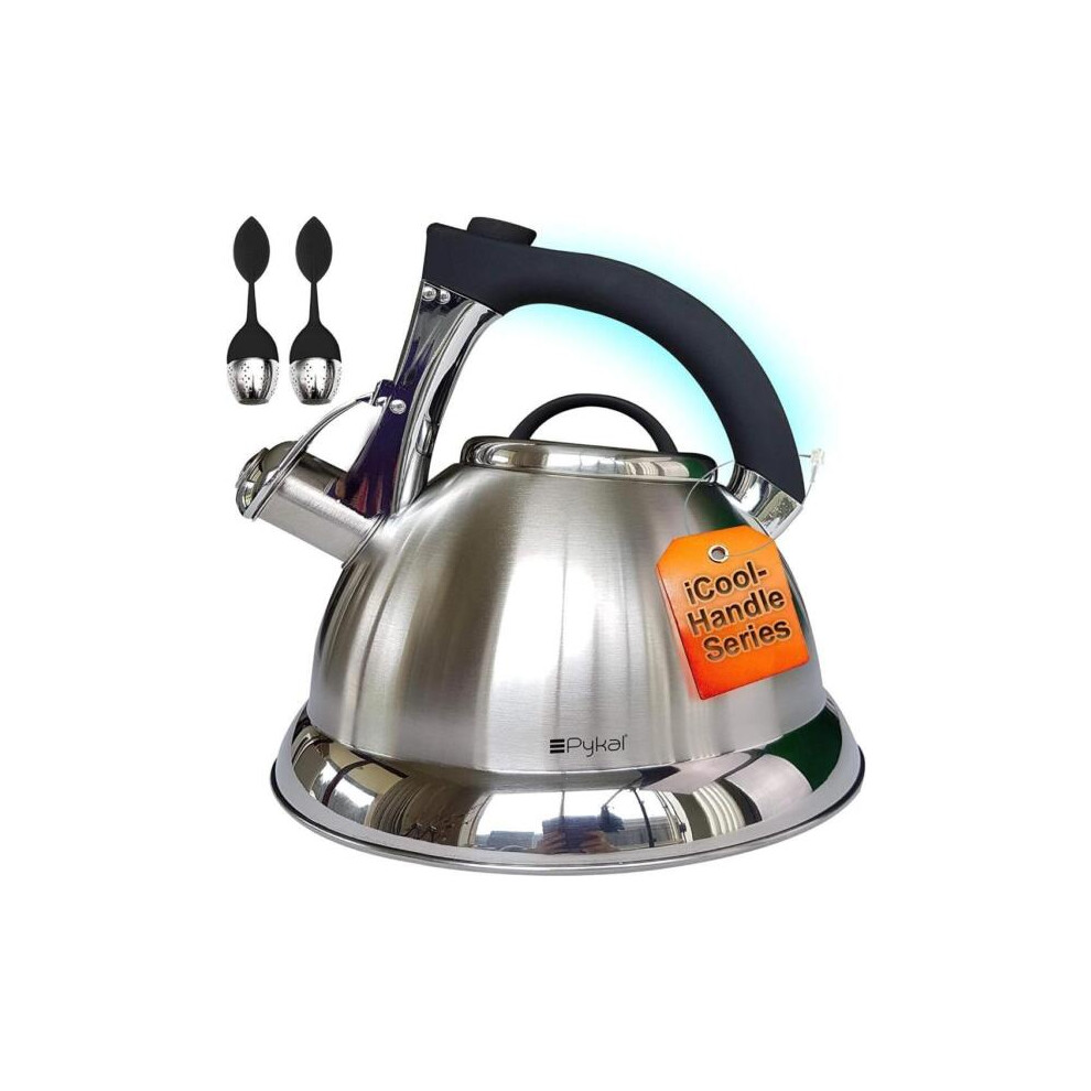 Whistling Kettle for Gas or Induction Stove Top 3L Stainless Steel iCool Handle