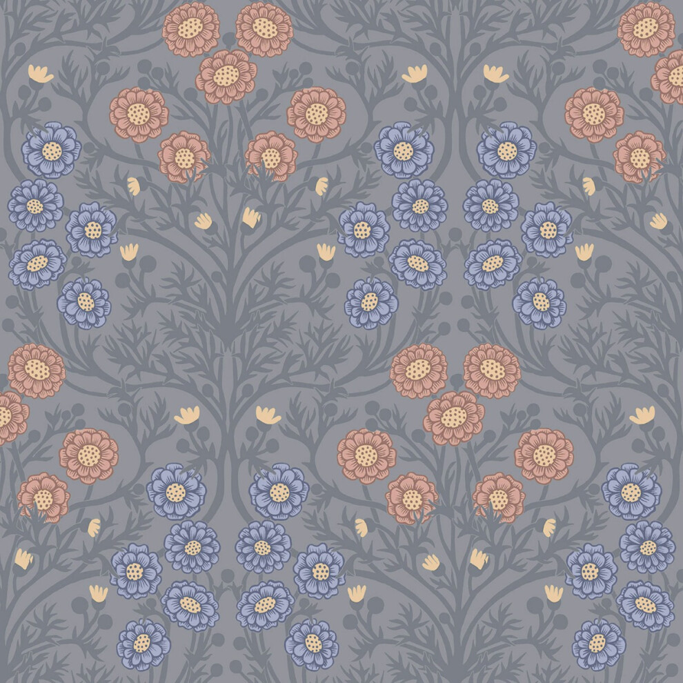 (Grey) Ekbacka Bellis Floral Wallpaper Galerie