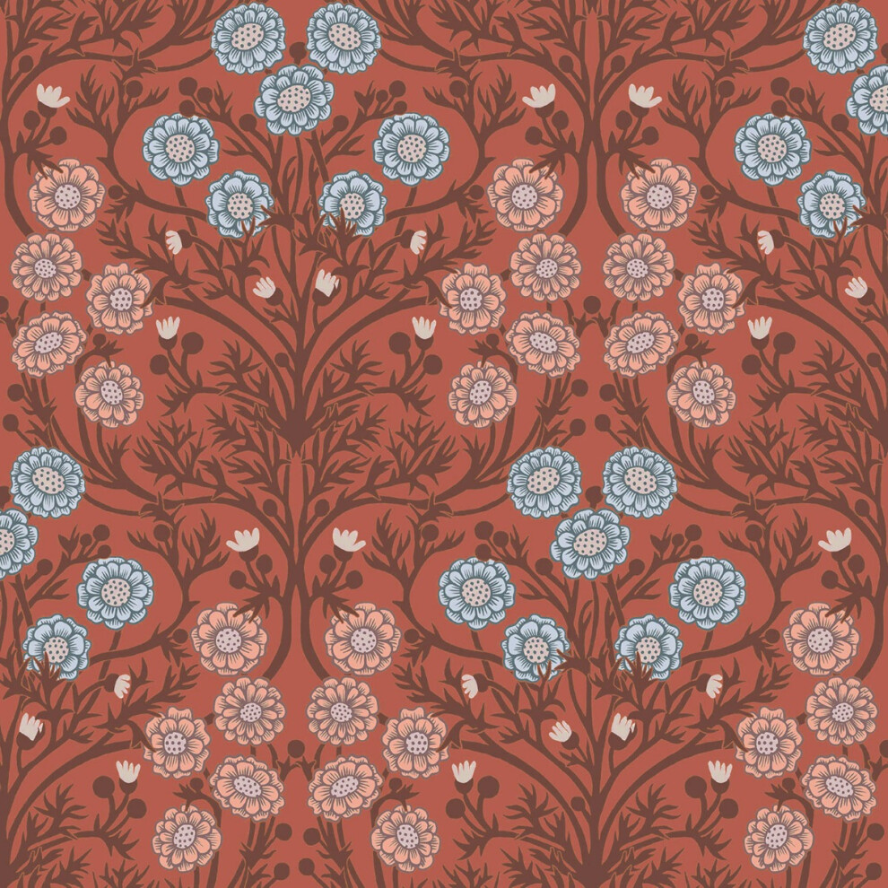 B&Q - Ekbacka Collection Terracotta Bellis Delicate Floral Trail Wallpaper Roll - Image 2