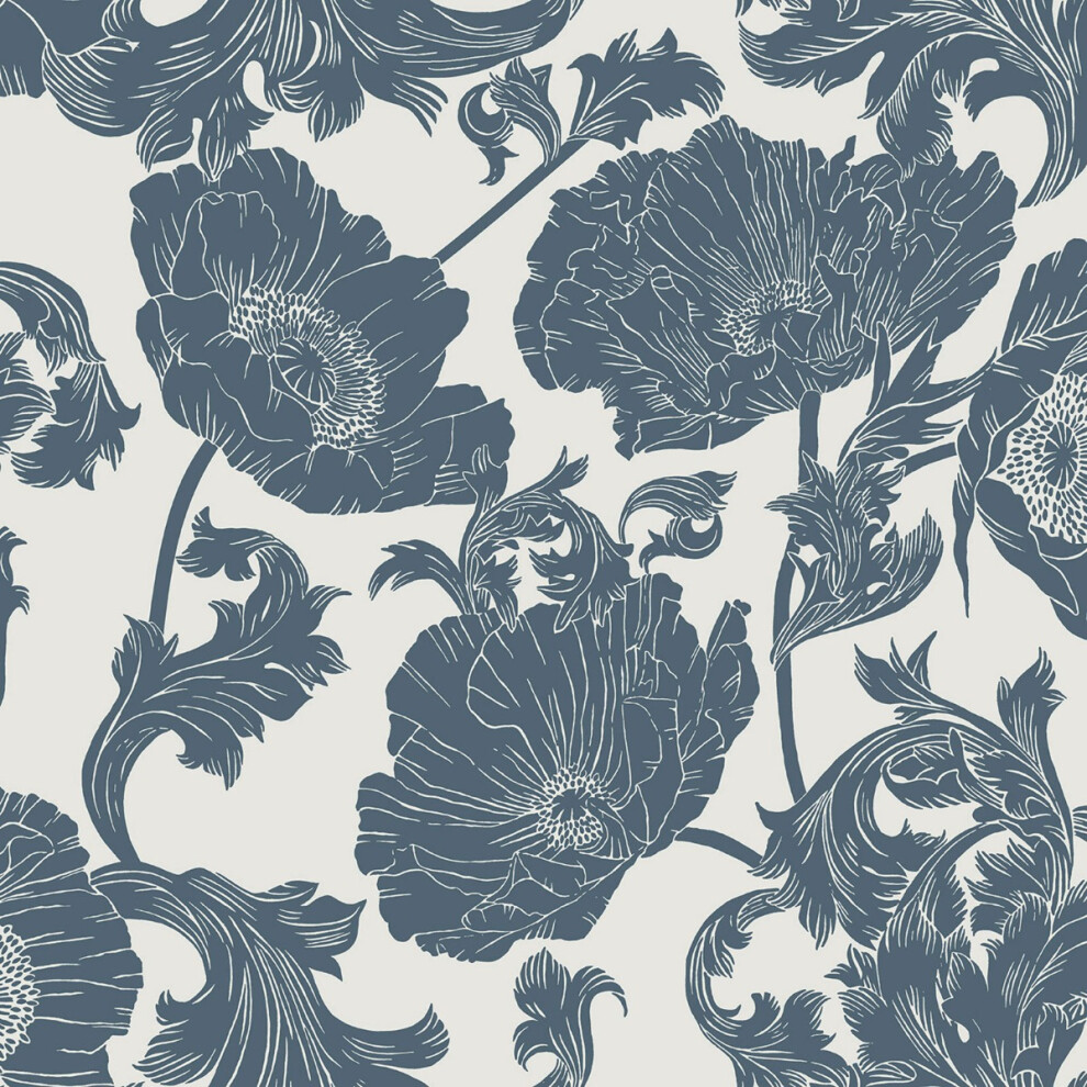 (Blue/White) Ekbacka Papaver Floral Wallpaper Galerie