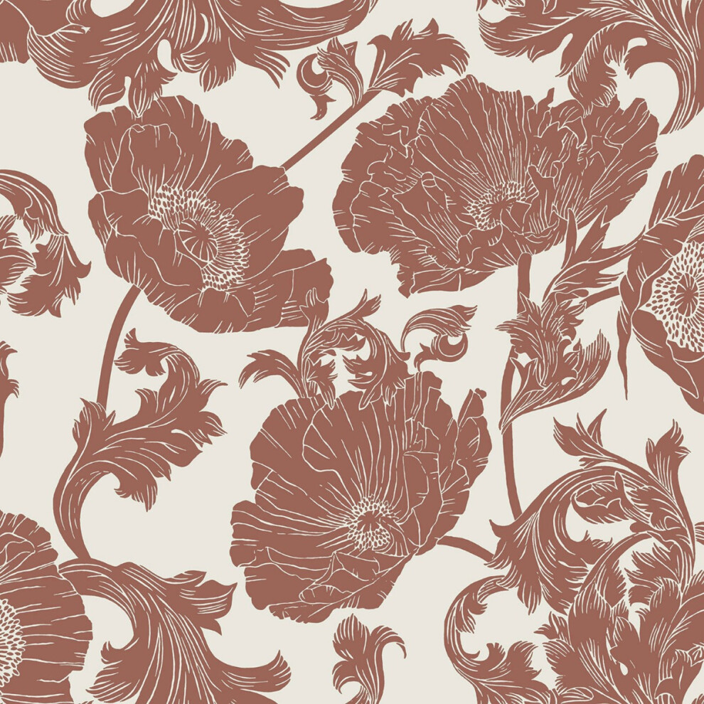 B&Q - Ekbacka Collection Red Papaver Large Floral Trail Wallpaper Roll - Image 2
