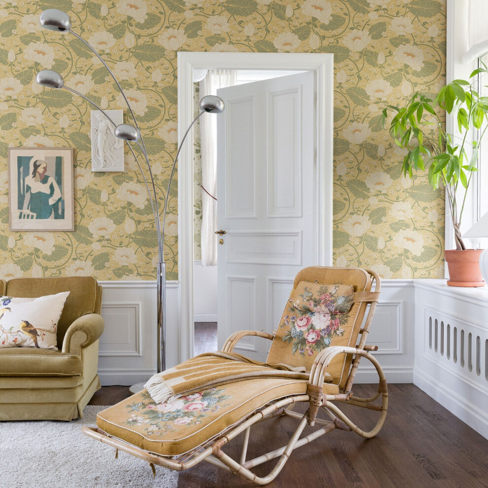 Galerie Hjarterum Floral Wallpaper 83123 - Yellow - Image 2