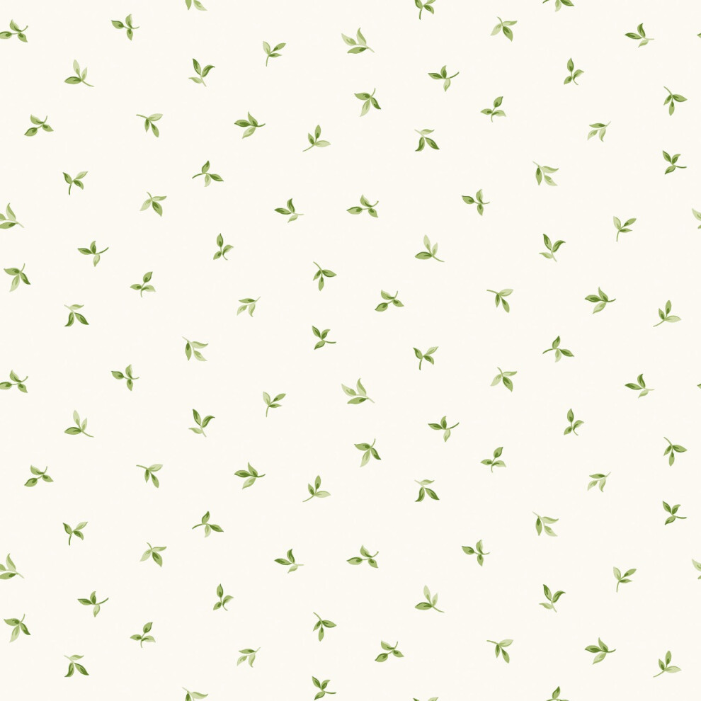 (Green White) Just Kitchens Leaf Toss Wallpaper Galerie 5055430054371