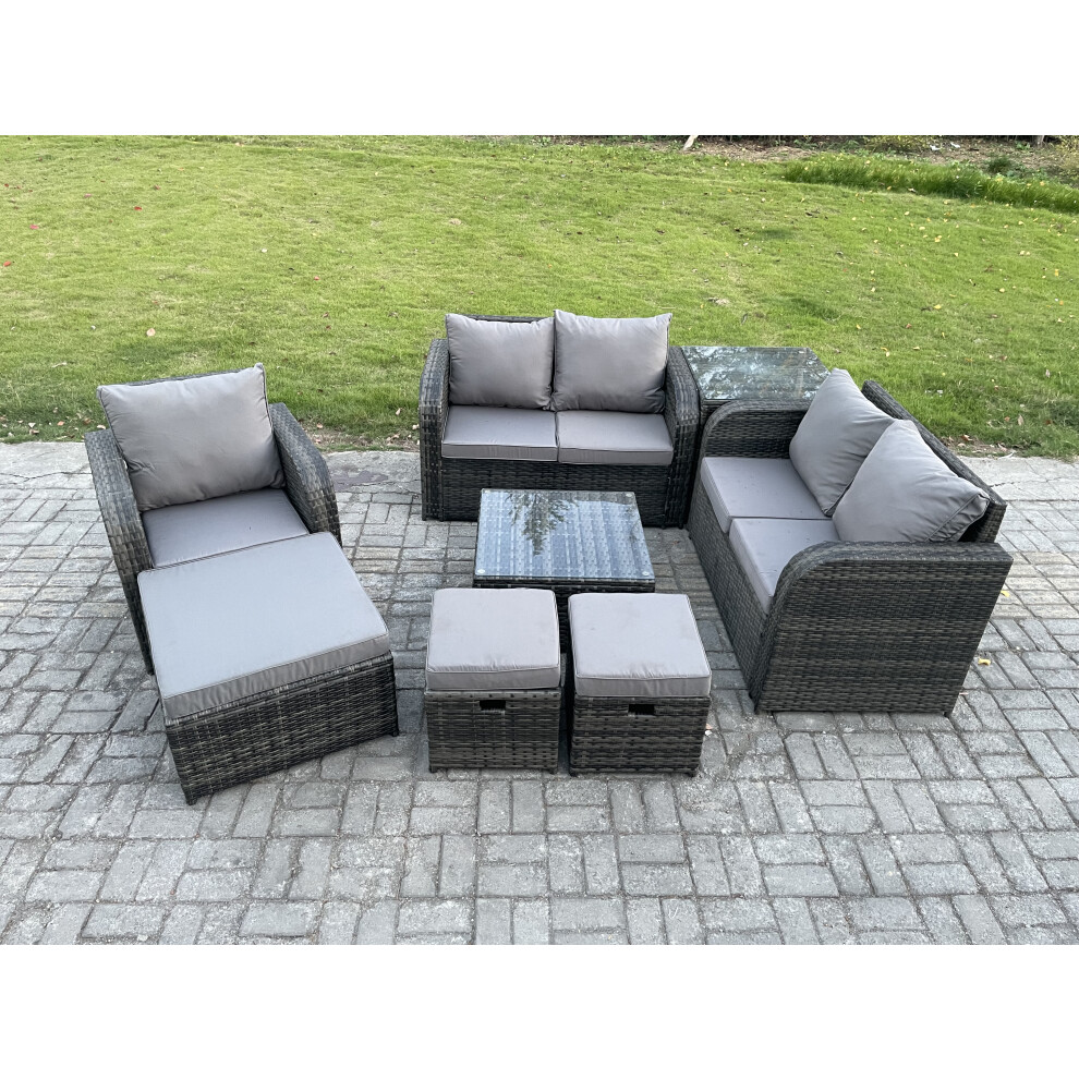 Fimous 8 Piece Garden Furniture Sets 8 Seater Outdoor Patio Furniture Set Weaving Wicker Rattan Sofa Chair And Table