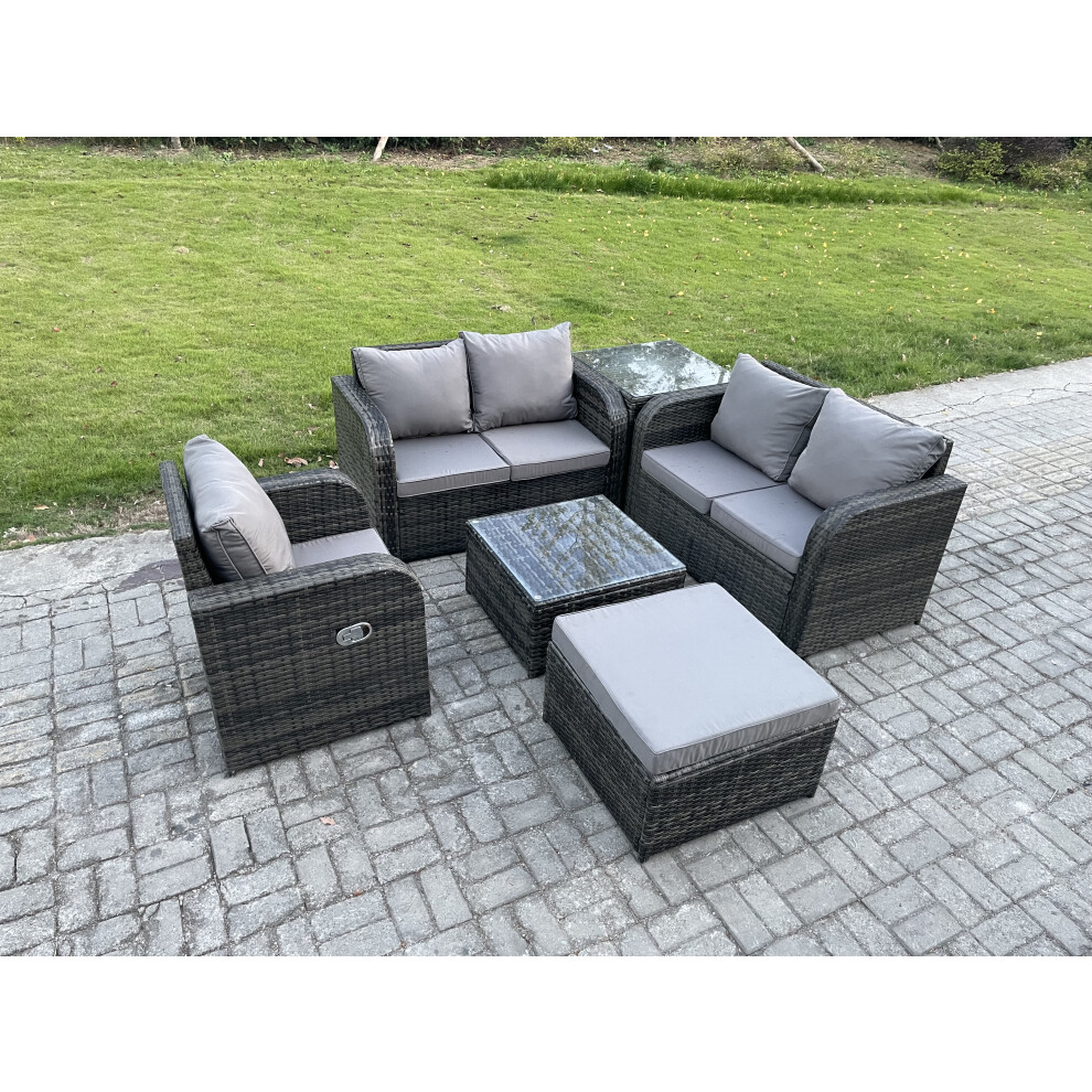 Fimous 6 Piece Garden Furniture Sets 6 Seater Outdoor Patio Furniture Set Weaving Wicker Rattan Sofa Chair And Table