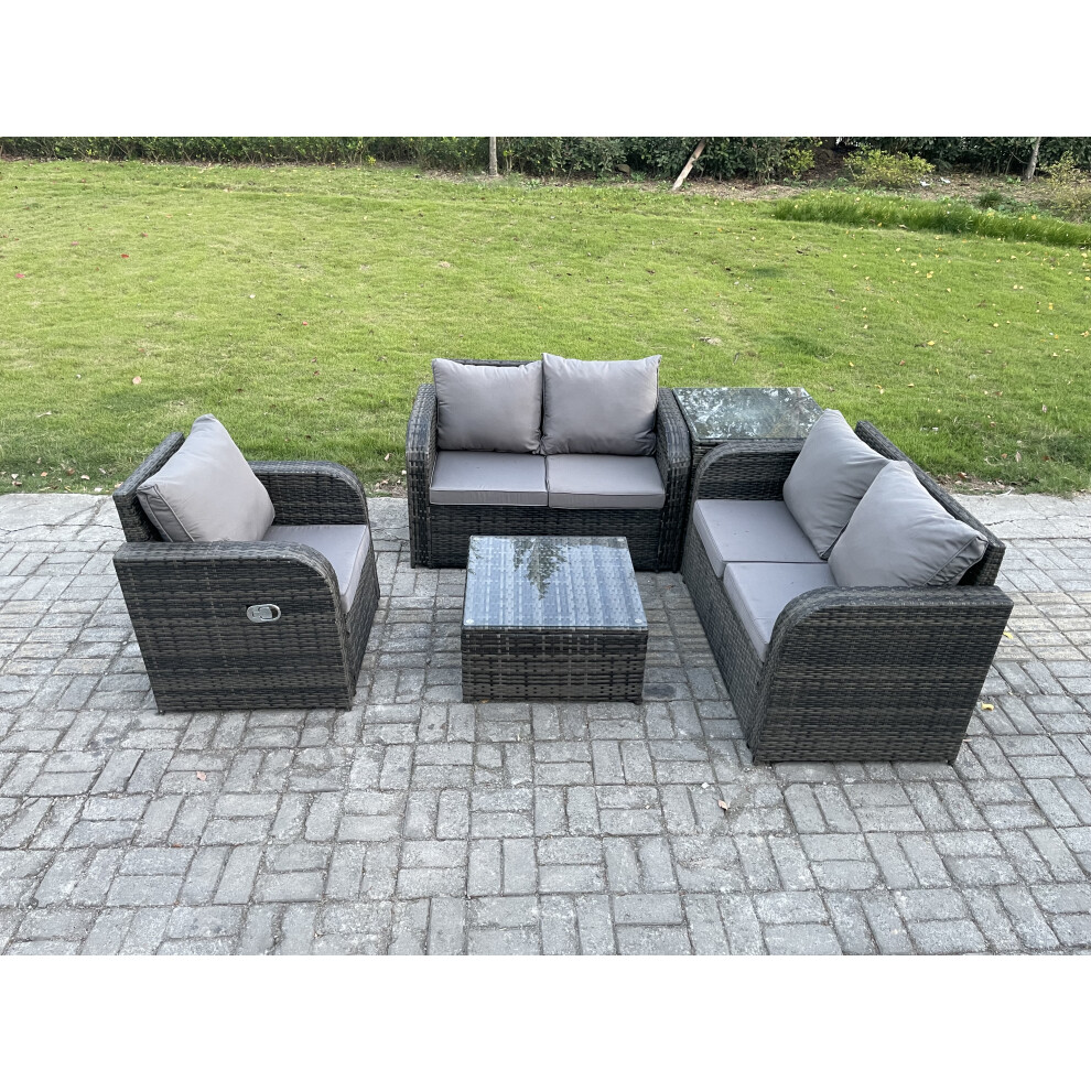 Fimous 5 Piece Garden Furniture Sets 5 Seater Outdoor Patio Furniture Set Weaving Wicker Rattan Sofa Chair And Table