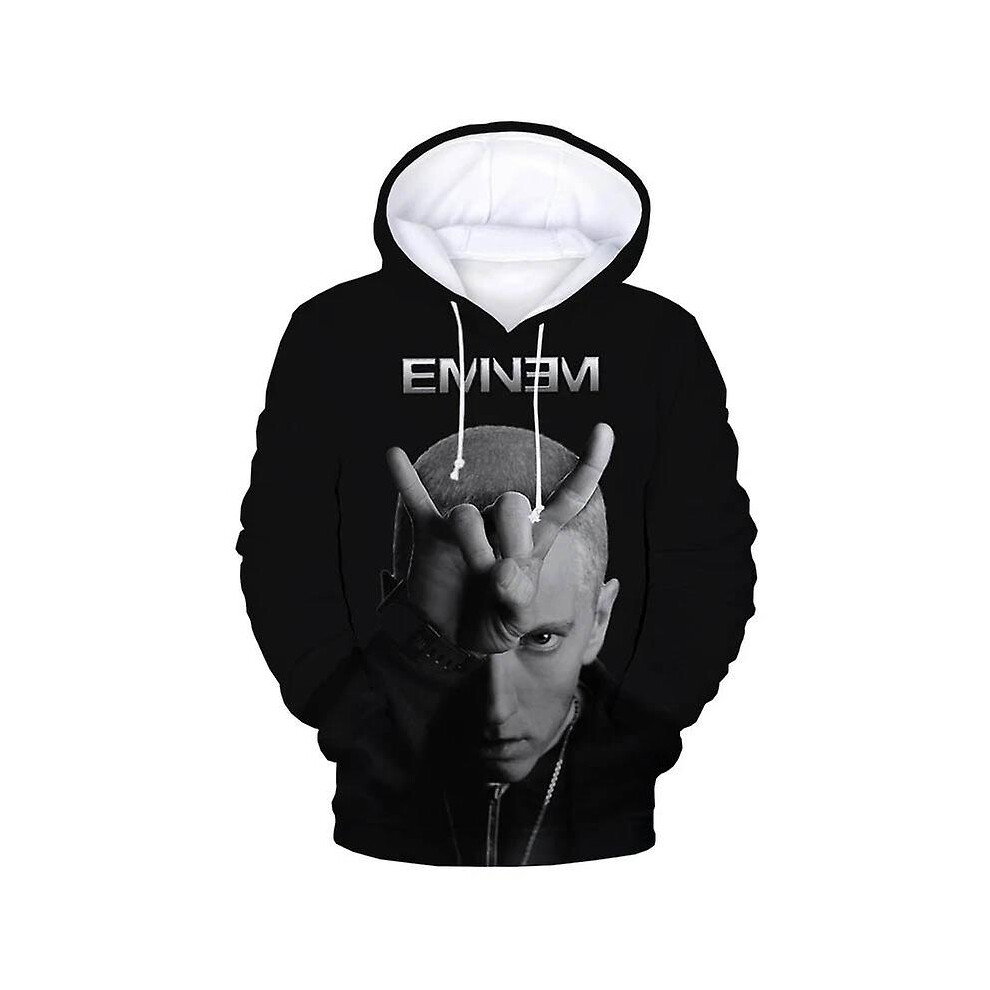 (S) Eminem Hip-hop Rapper Printed Hoodie Sports Hoodie For Men Women Shirt Top