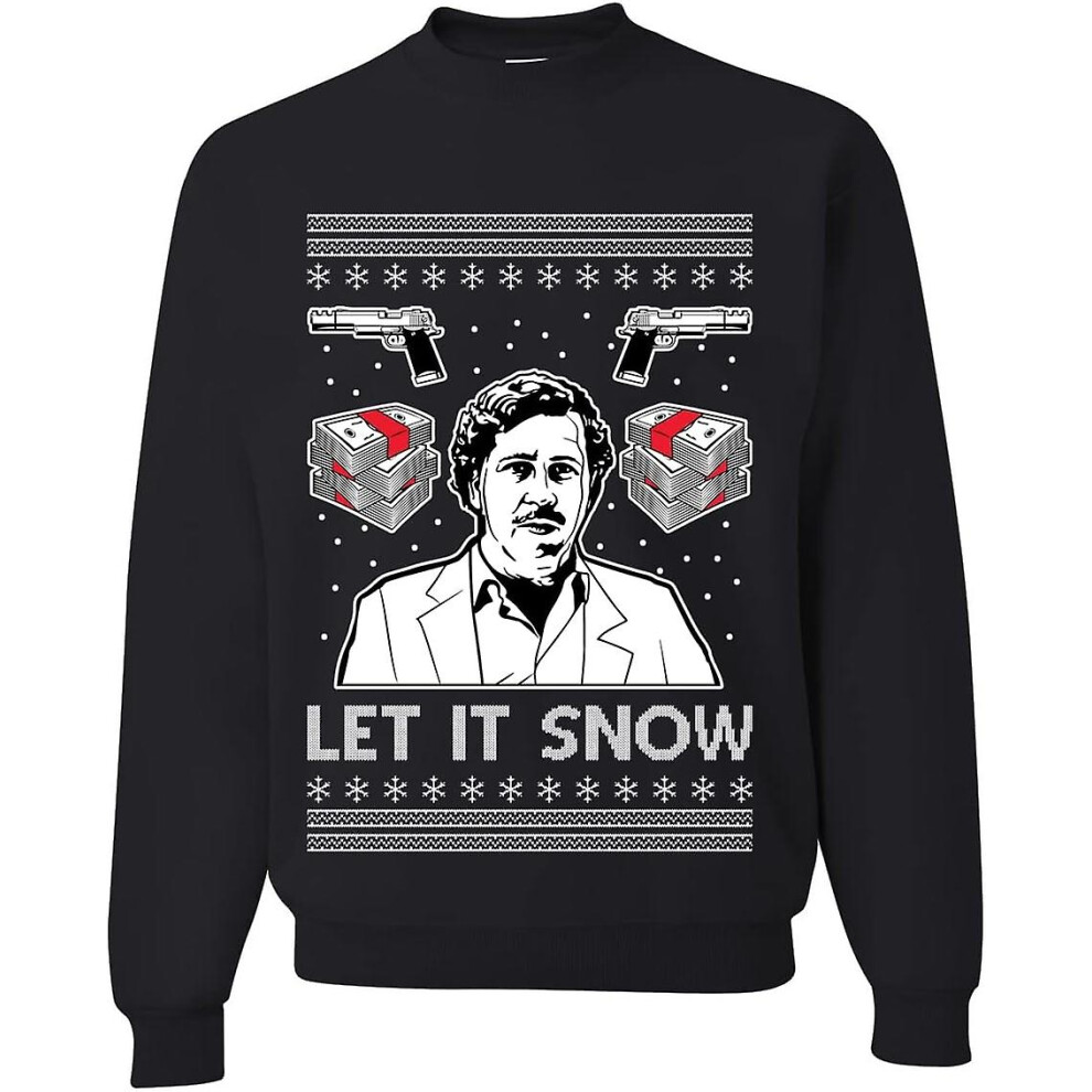 Let It Snow Funny Pablo Escobar Narcos Cocaine Drugs Xmas Ugly Christmas Sweater Unisex Crewneck Swe on OnBuy