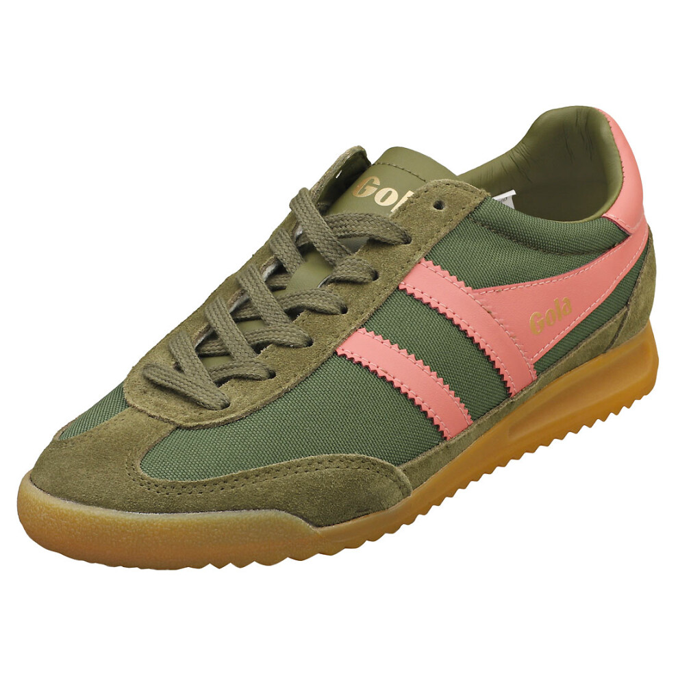 (9) Gola Tornado Womens Fashion Trainers in Green Coral Pink