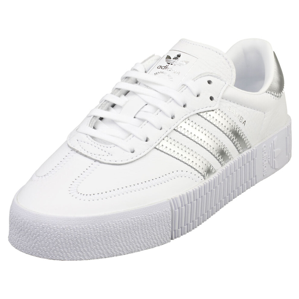 (7) adidas Sambarose Womens Fashion Trainers in White Silver