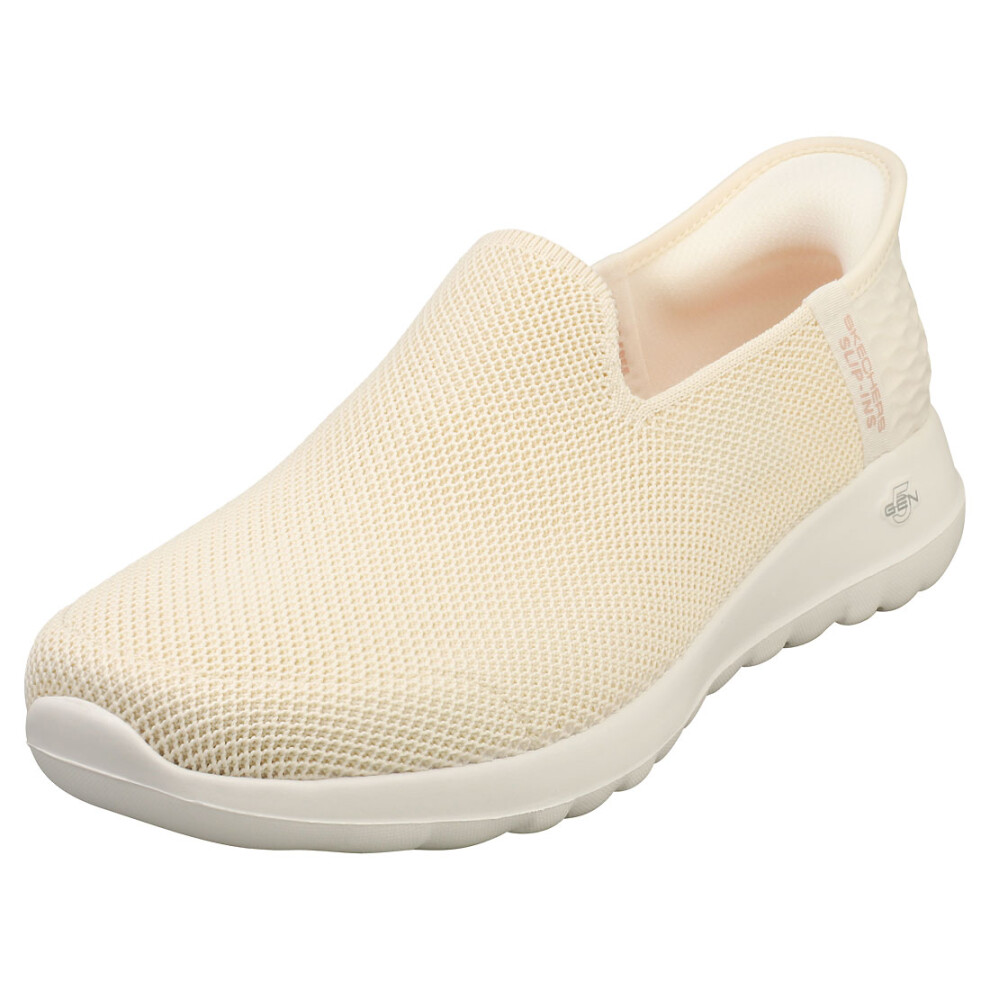 (5) Skechers Slip-ins Go Walk Joy Womens Slip On Trainers in Off White