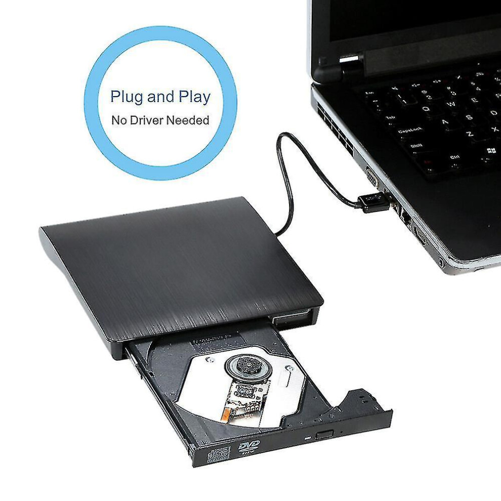 External Usb 3.0 Slim Dvd Rw Cd Writer Drive Reader Burner Player For Laptop Pc 9152243089043
