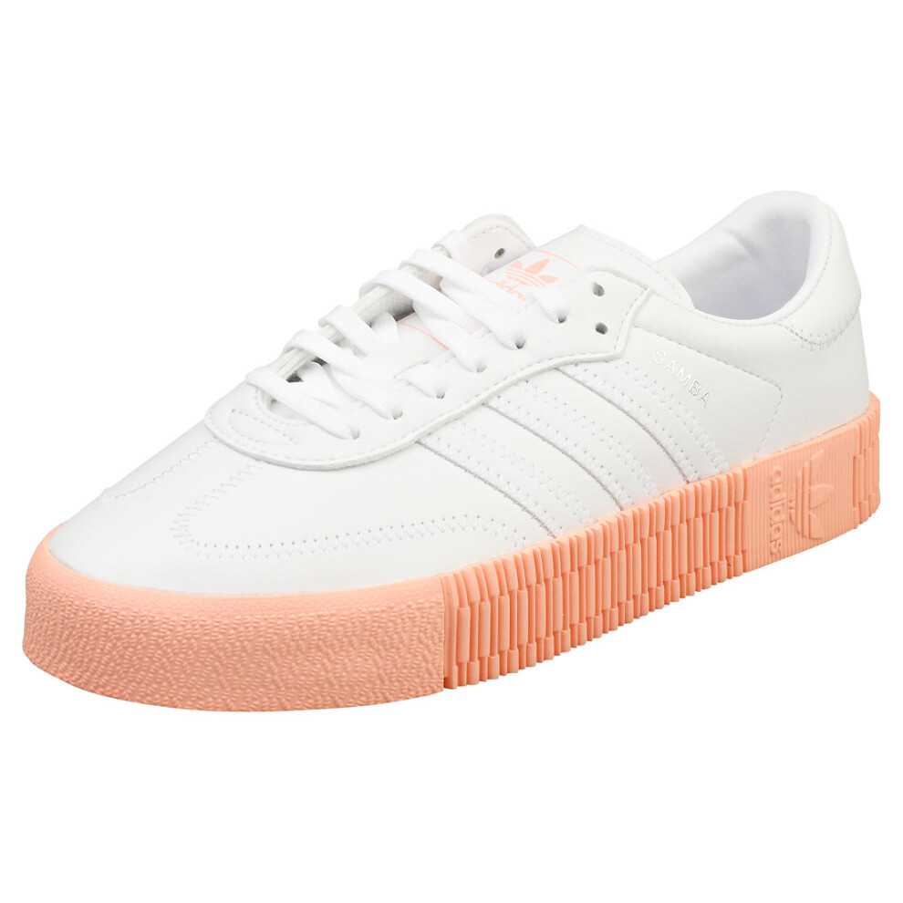 (5) adidas Sambarose Womens Fashion Trainers in White Pink