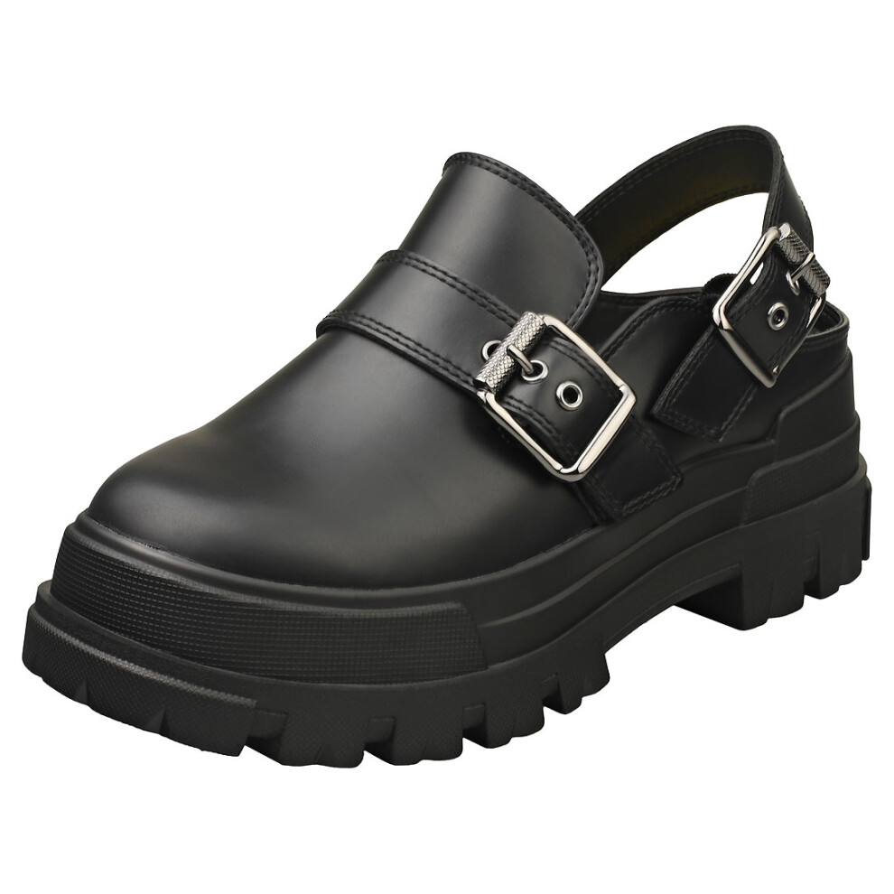 (6) Buffalo Aspha Snd Vegan Womens Clog Shoes in Black