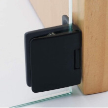 2 X Zinc Alloy Fixed Glass Cabinet Hinges, Glass Door For 5-7mm Glass (black)