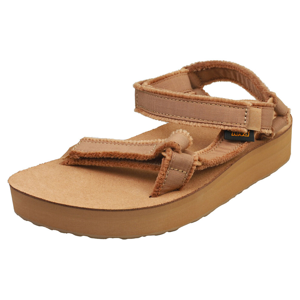 (4) Teva Midform Universal Womens Platform Sandals in Tan