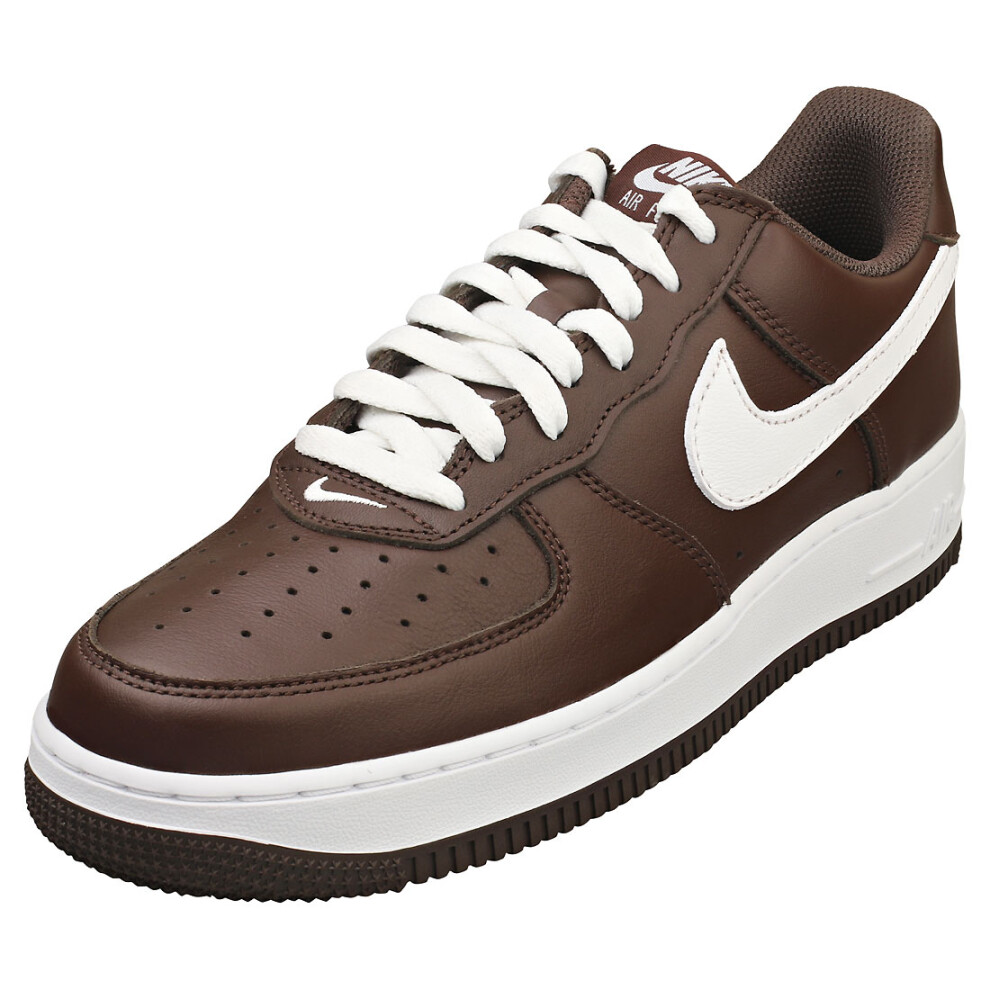 (8) Nike Air Force 1 Low Retro Qs Mens Fashion Trainers in Chocolate White