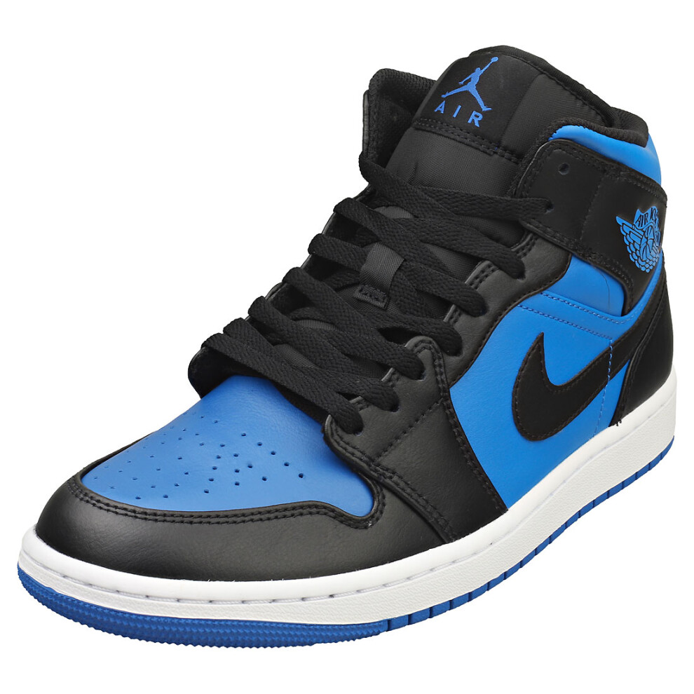 (10) Nike Air Jordan 1 Mid Mens Fashion Trainers in Black Blue