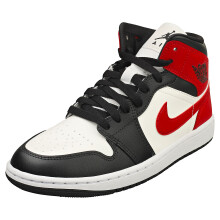 Nike Air Jordan 1 Mid Damen Sneaker Schwarz Weiß Rot - 36.5 EU