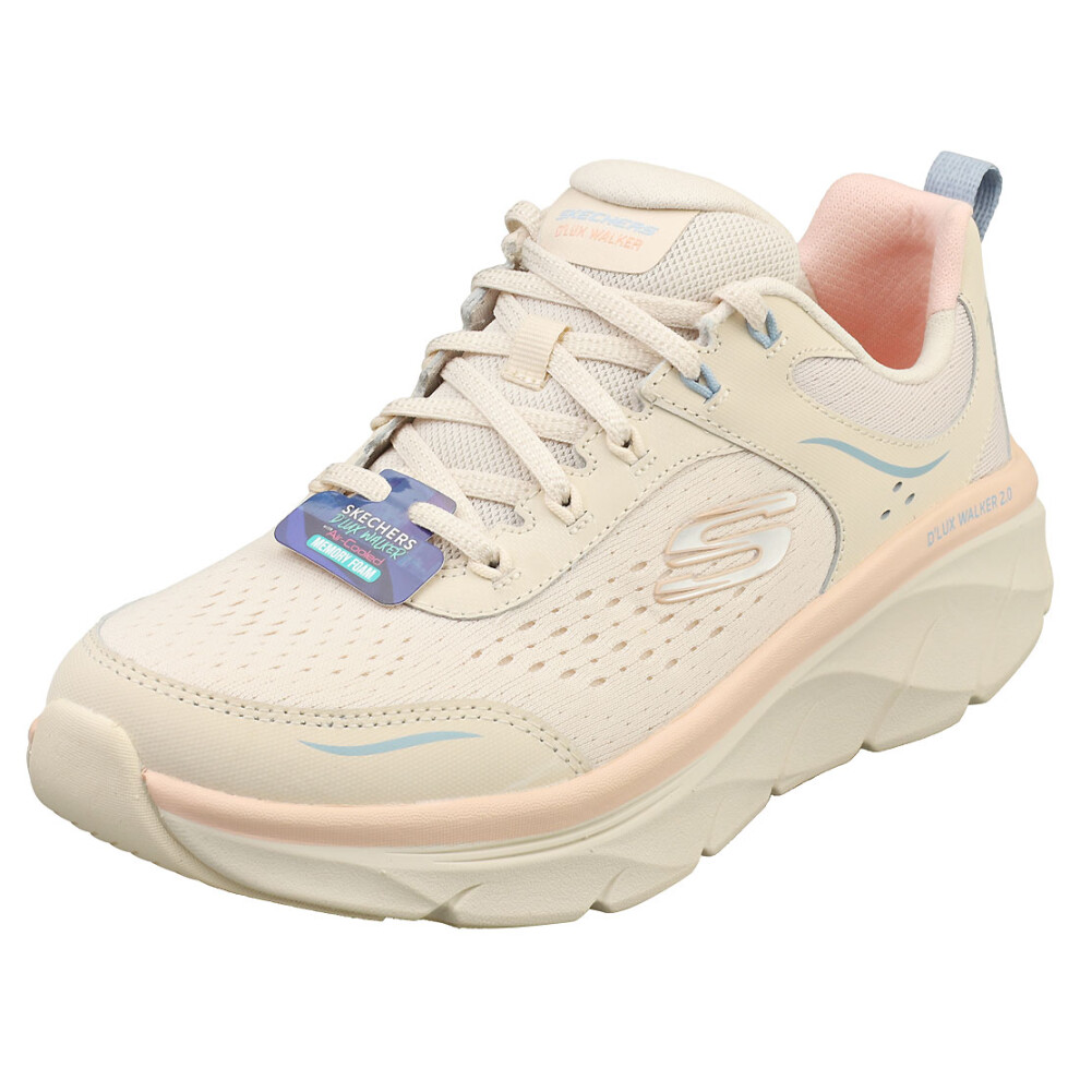 (8) Skechers D'lux Walker 2.0 Womens Fashion Trainers in Natural Multicolour