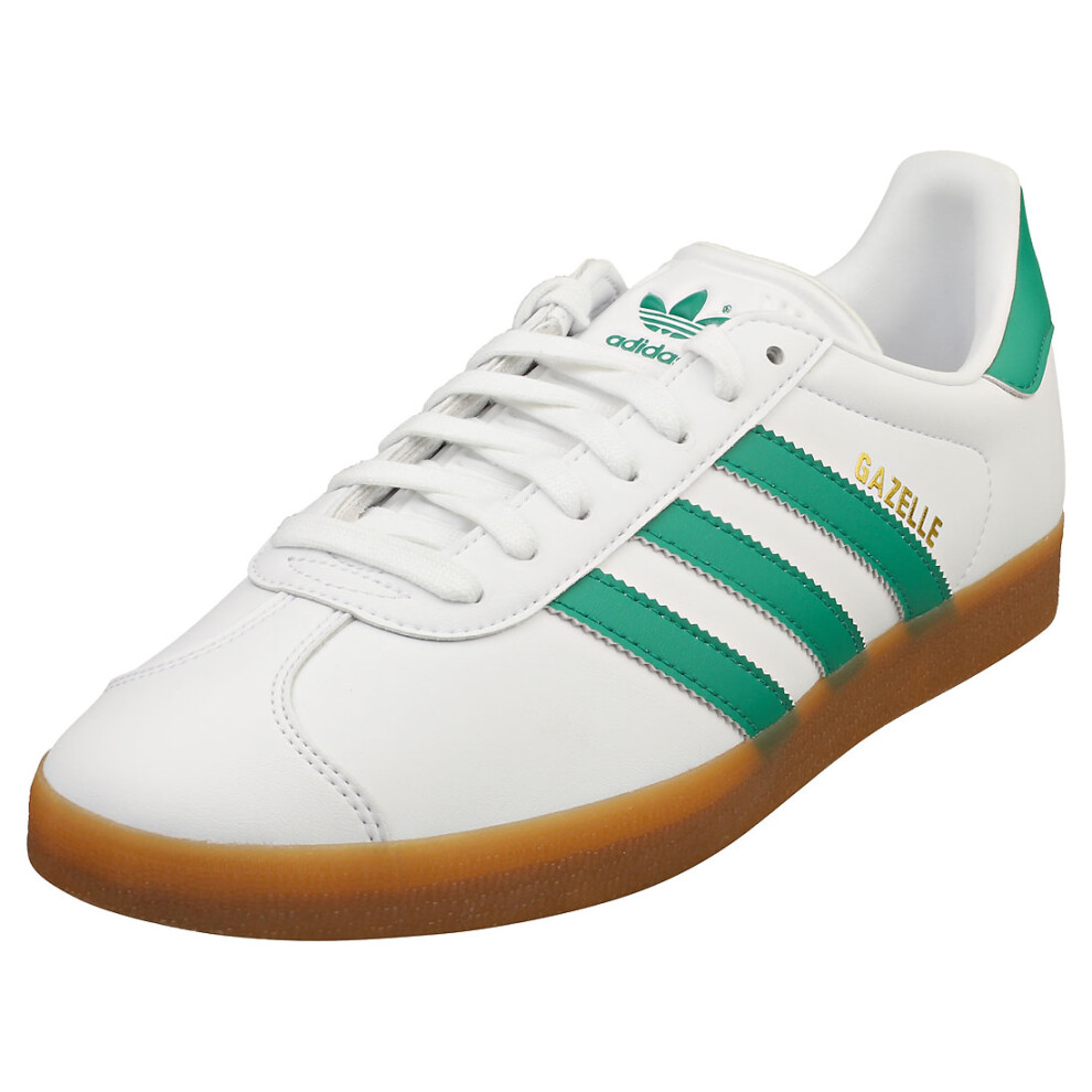 (7.5) adidas Gazelle Mens Classic Trainers in White Green