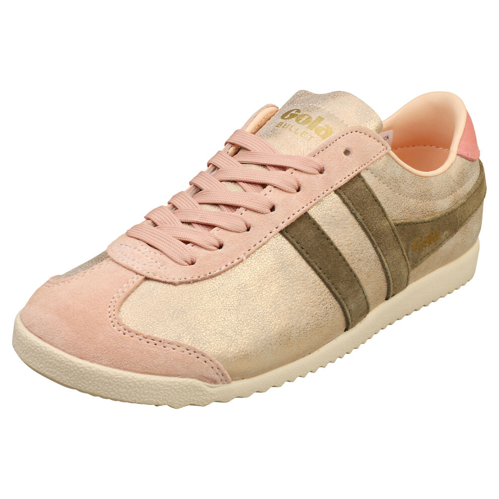 (5) Gola Bullet Blaze Womens Fashion Trainers in Rose Gold Khaki