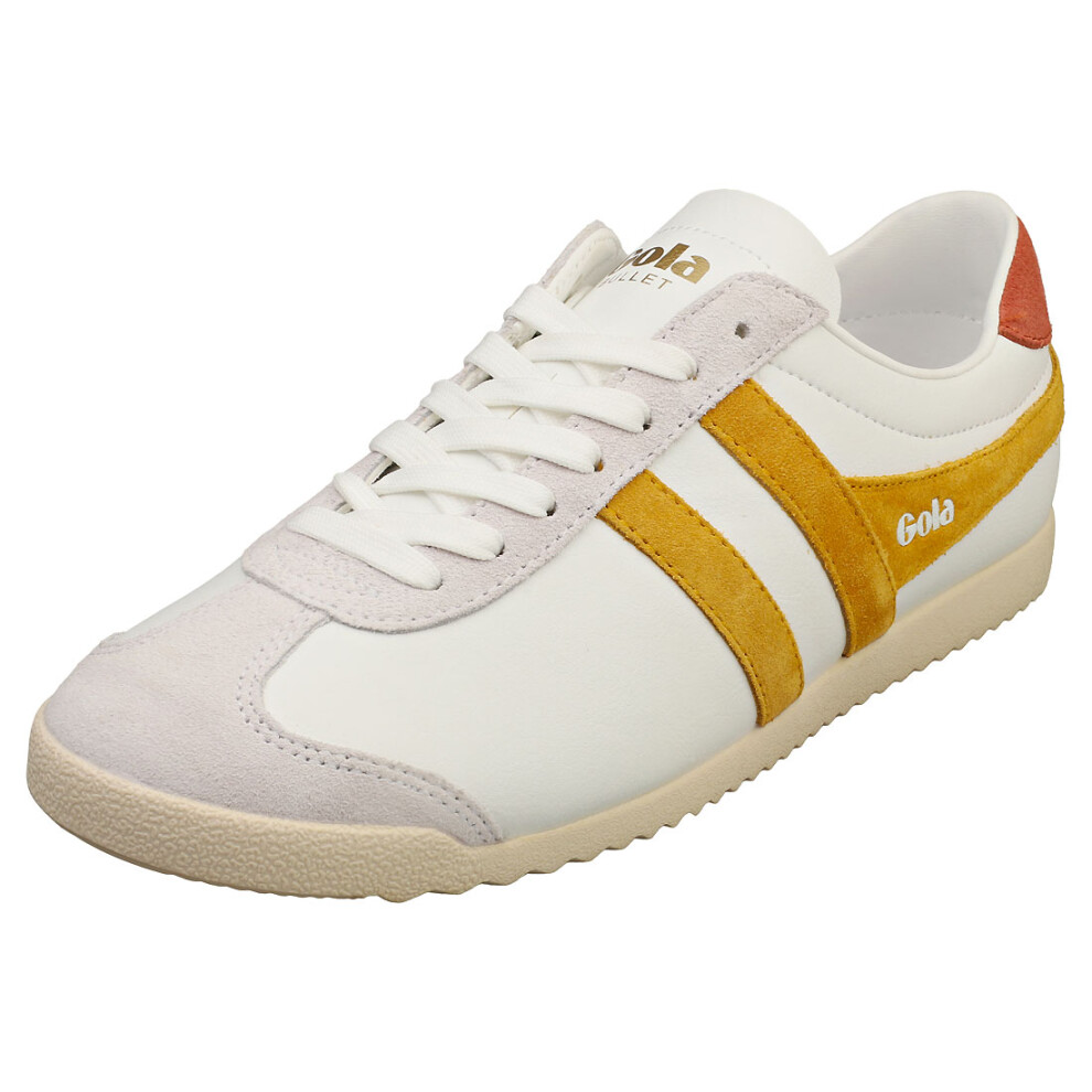 (4) Gola Bullet Pure Womens Fashion Trainers in White Yellow