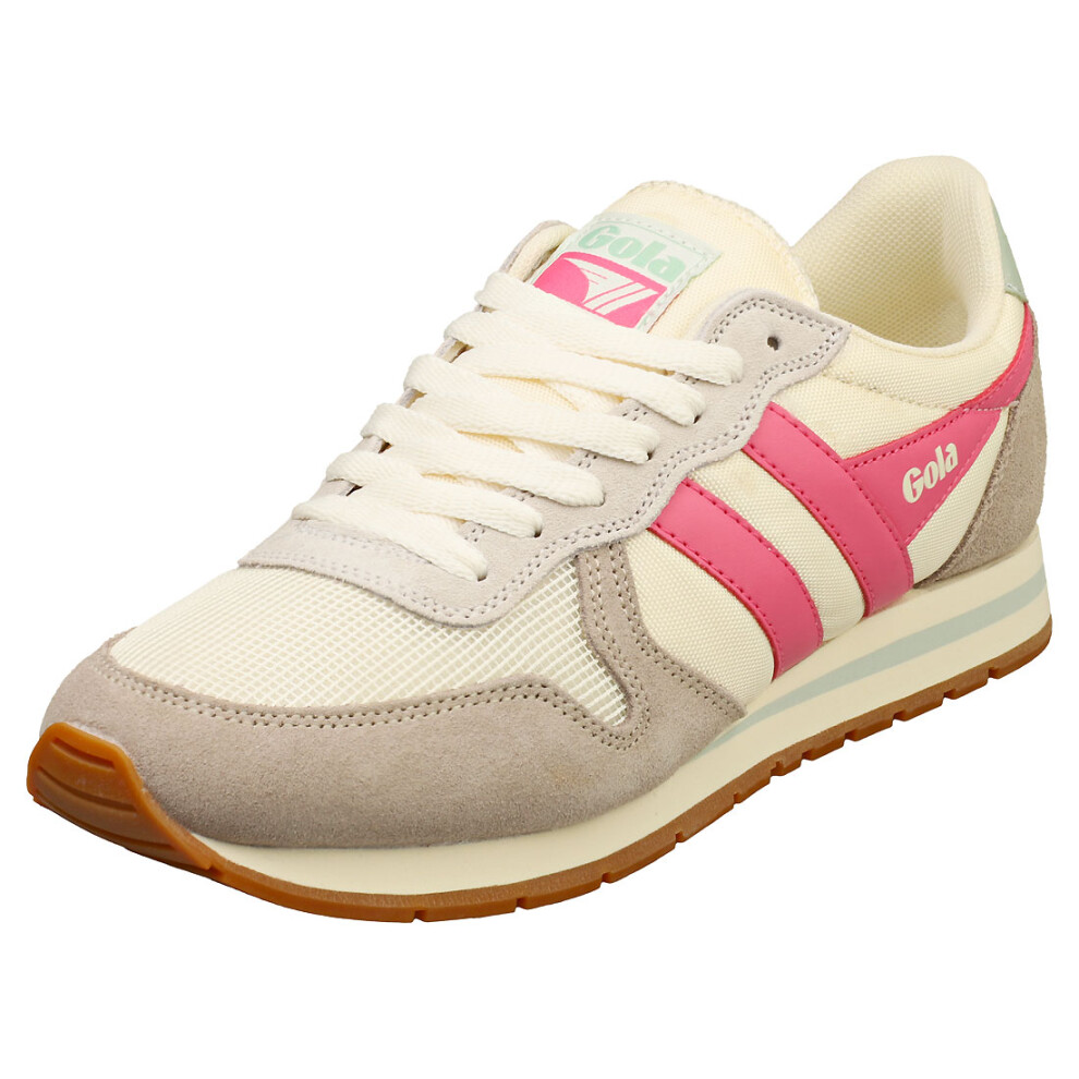 (3) Gola Daytona Womens Fashion Trainers in Off White Pink