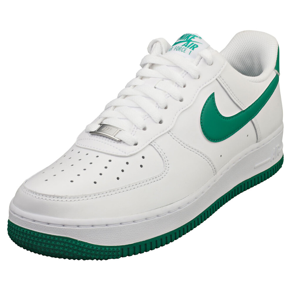 (10.5) Nike Air Force 1 07 Mens Fashion Trainers in White Green