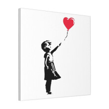 Canvas Print Only Banksy Girl With Balloon Wall Art Poster Room Decor 18x18 inch No Frame