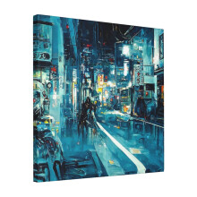 Canvas Print Only Streets Of Neo-Tokyo Wall Art Poster Room Decor 18x18 inch No Frame