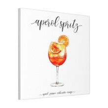 Canvas Print Only Cocktail Recipes Aperol Spritz Wall Art Poster Room Decor 18x18 inch No Frame