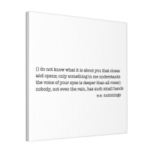 Canvas Print Only Somewhere I Have Never Travelled, Gladly Beyond, Wall Art Poster Room Decor 18x18 inch No Frame
