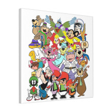 Canvas Print Only Classic Cartoon Collage Wall Art Poster Room Decor 18x18 inch No Frame