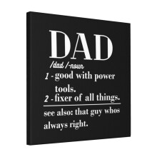 Canvas Print Only Dad Definition Happy Fathers Day Meme Wall Art Poster Room Decor 18x18 inch No Frame