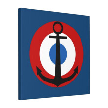 Canvas Print Only Aviation Navale - French Naval Aviation Roundel Wall Art Poster Room Decor 18x18 inch No Frame