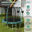 Living And Home 10FT Outdoor Enclosure Trampoline with Ladder 3