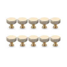 10 Pack Champagne Bronze Knurled Cabinet Knobs Round Kitchen Cabinet Pulls For Drawer Dresser, Cupb