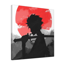 Canvas Print Only Samurai With Sunset Wall Art Poster Room Decor 18x18 inch No Frame