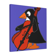 Canvas Print Only Cool Penguin Playing Cello Music Art Wall Art Poster Room Decor 18x18 inch No Frame