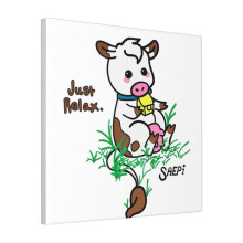 Canvas Print Only SAEPi AJWS Philanthropy Cow Wall Art Poster Room Decor 18x18 inch No Frame