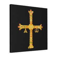 Canvas Print Only Cruz De La Victoria Or Cruz De Asturias Wall Art Poster Room Decor 18x18 inch No Frame
