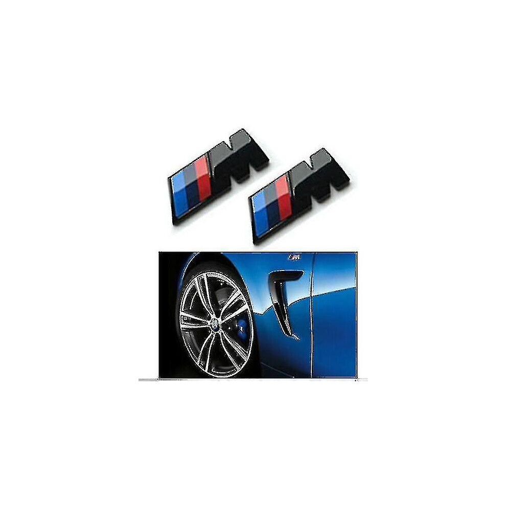Bmw M Sport 45X15mm Emblem Gloss Fender Badge Sticker Side Wing Pair All Bmw Models Black