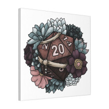 Canvas Print Only Monk Class D20 - Tabletop Gaming Dice Wall Art Poster Room Decor 18x18 inch No Frame