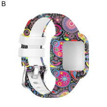 (B) Watch Band Pattern Printing Soft Silicone Wrist Bracelet Strap Wristband Compatible Garmin Fit Jr3/vivofit Jr.3