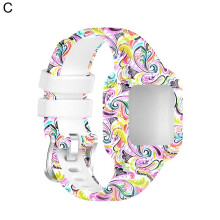 (C) Watch Band Pattern Printing Soft Silicone Wrist Bracelet Strap Wristband Compatible Garmin Fit Jr3/vivofit Jr.3
