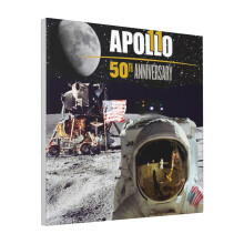 Canvas Print Only Apollo 11 50th Anniversary Moon Landing 1969 2019 Wall Art Poster Room Decor 18x18 inch No Frame