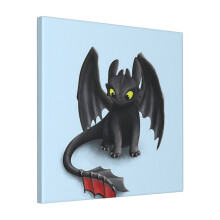 Canvas Print Only Toothless, Wall Art Poster Room Decor 18x18 inch No Frame